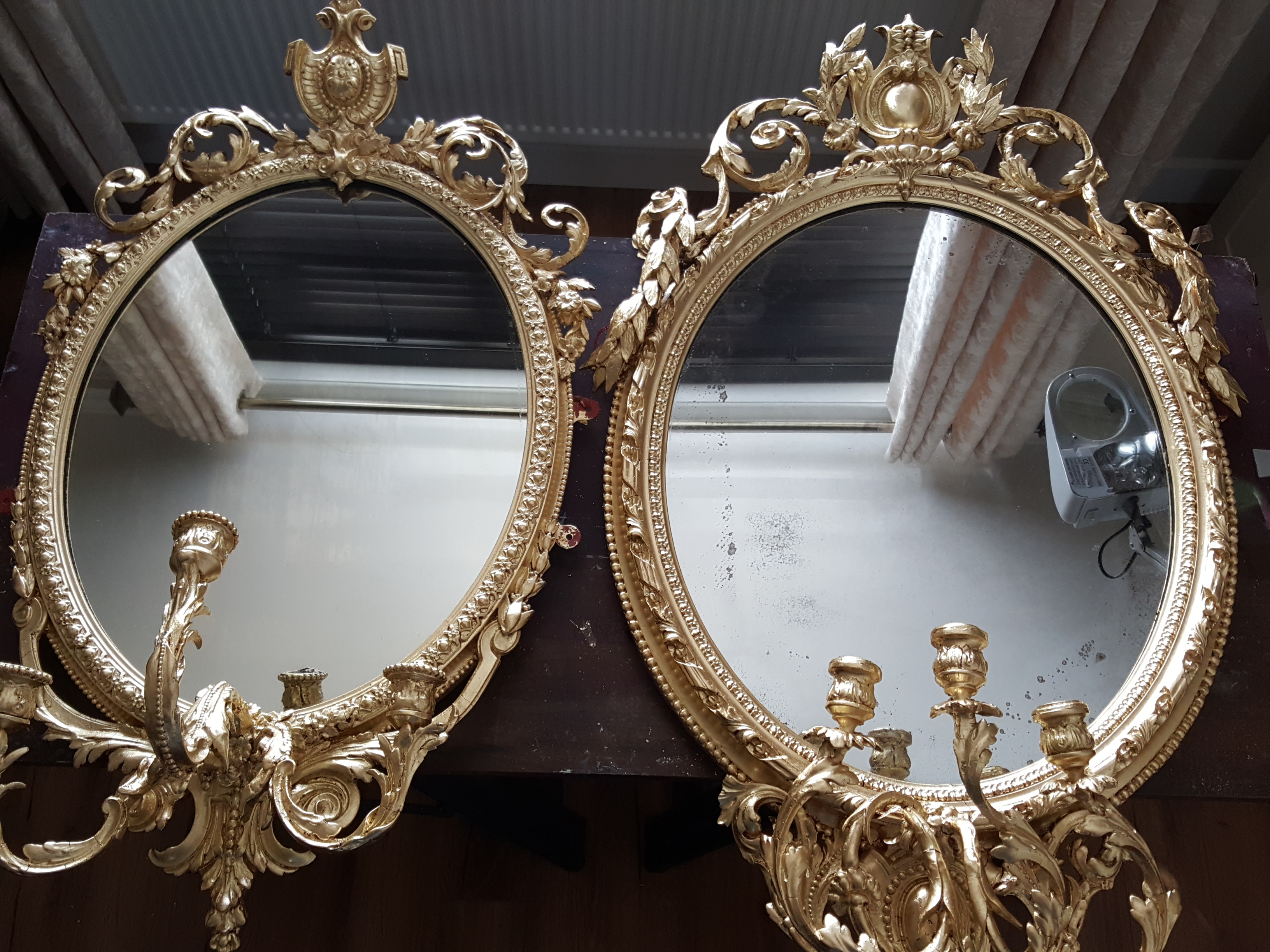 Gilding restoration decorative painter decorative painting gold leaf antique restoration antique frames antique furniture repair Edward Mc Govern antique mirror restoration mirror restoration 
gilding gold furniture painting